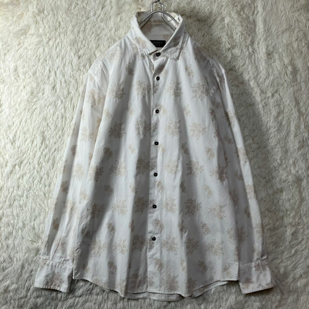 EPOCA UOMO - 美品 エポカウォモ 長袖シャツ コットン100% 総柄 EPOCA UOMO - 美品 エポカウォモ 長袖シャツ コットン100% 総柄