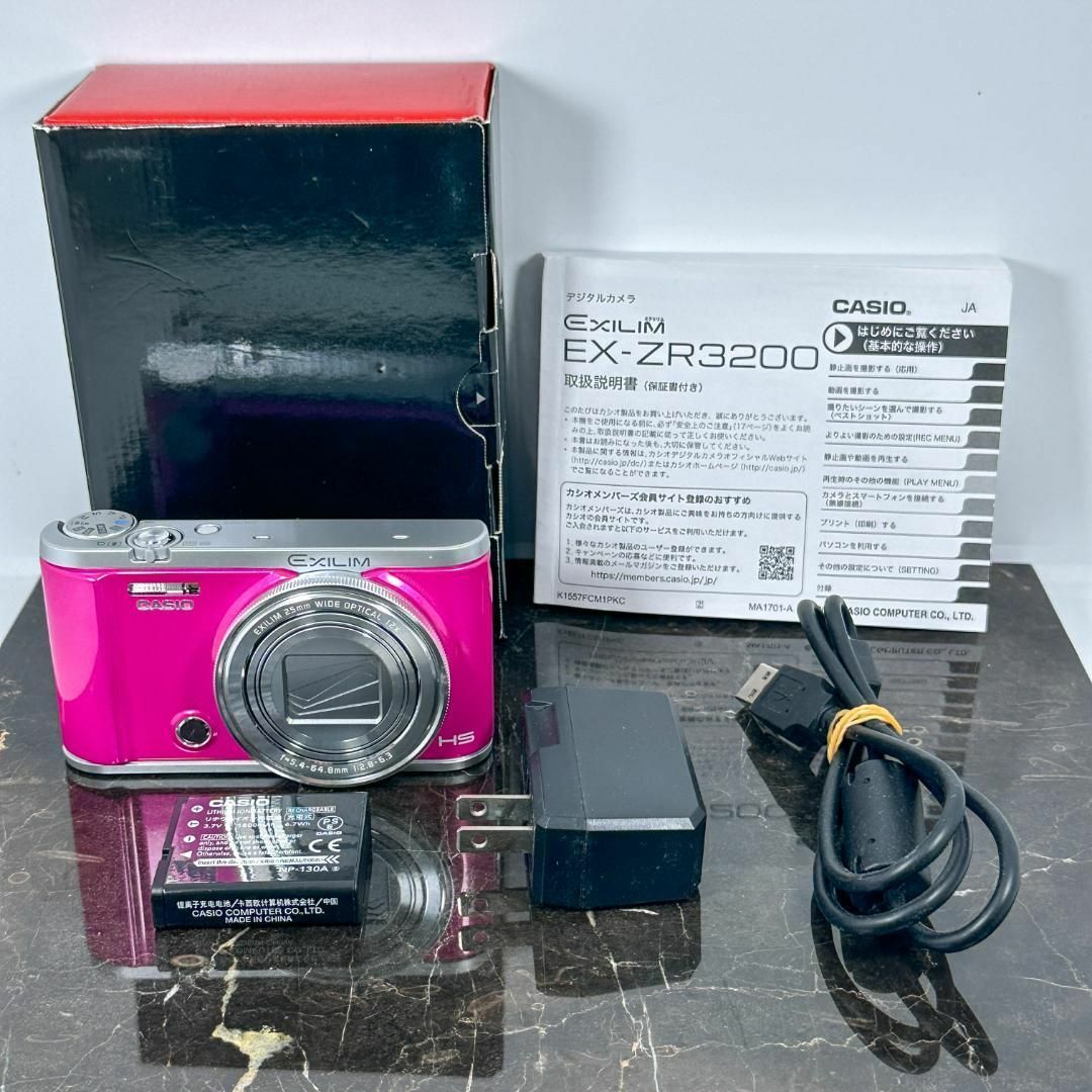 CASIO - 【美品】CASIO EXILI EX-ZR3200 ビビットピンク◯の通販 CASIO - 【美品】CASIO EXILI EX-ZR3200 ビビットピンク◯の通販