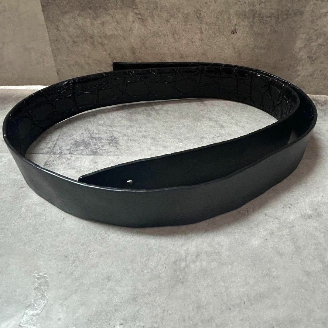 PRADA - 美品꧁PRADA꧂リバーシブルベルト big三角ロゴ クロコ型 PRADA - 美品꧁PRADA꧂リバーシブルベルト big三角ロゴ クロコ型