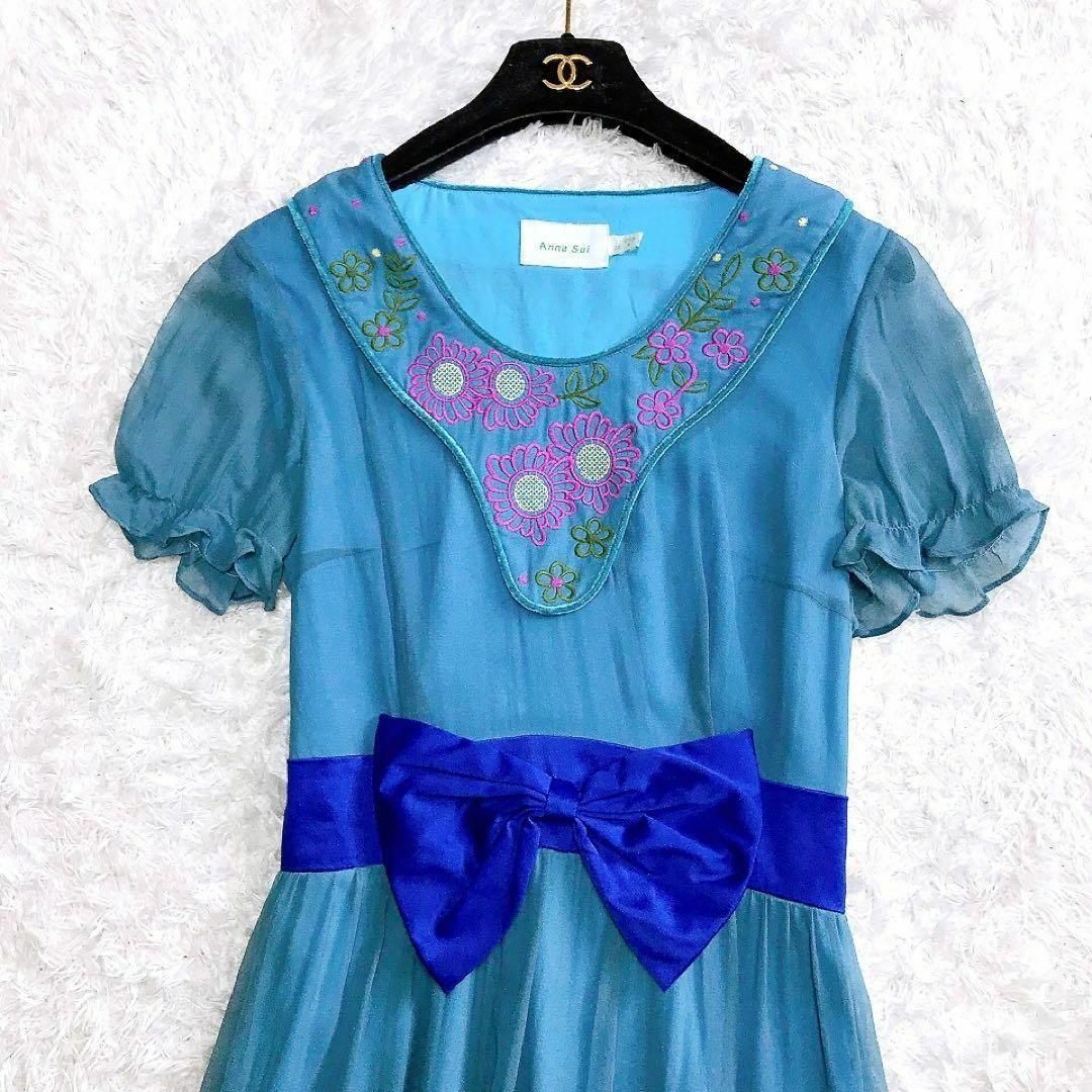 ANNA SUI - 美品 ꧁アナスイ꧂ワンピース ひざ丈 花柄 シルク ANNA SUI - 美品 ꧁アナスイ꧂ワンピース ひざ丈 花柄 シルク