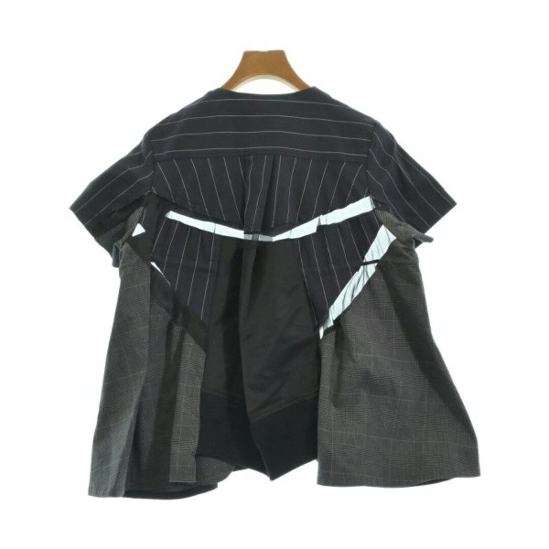 sacai - sacai サカイ ブラウス 1(S位) 紺x黒xグレー(総柄 sacai - sacai サカイ ブラウス 1(S位) 紺x黒xグレー(総柄