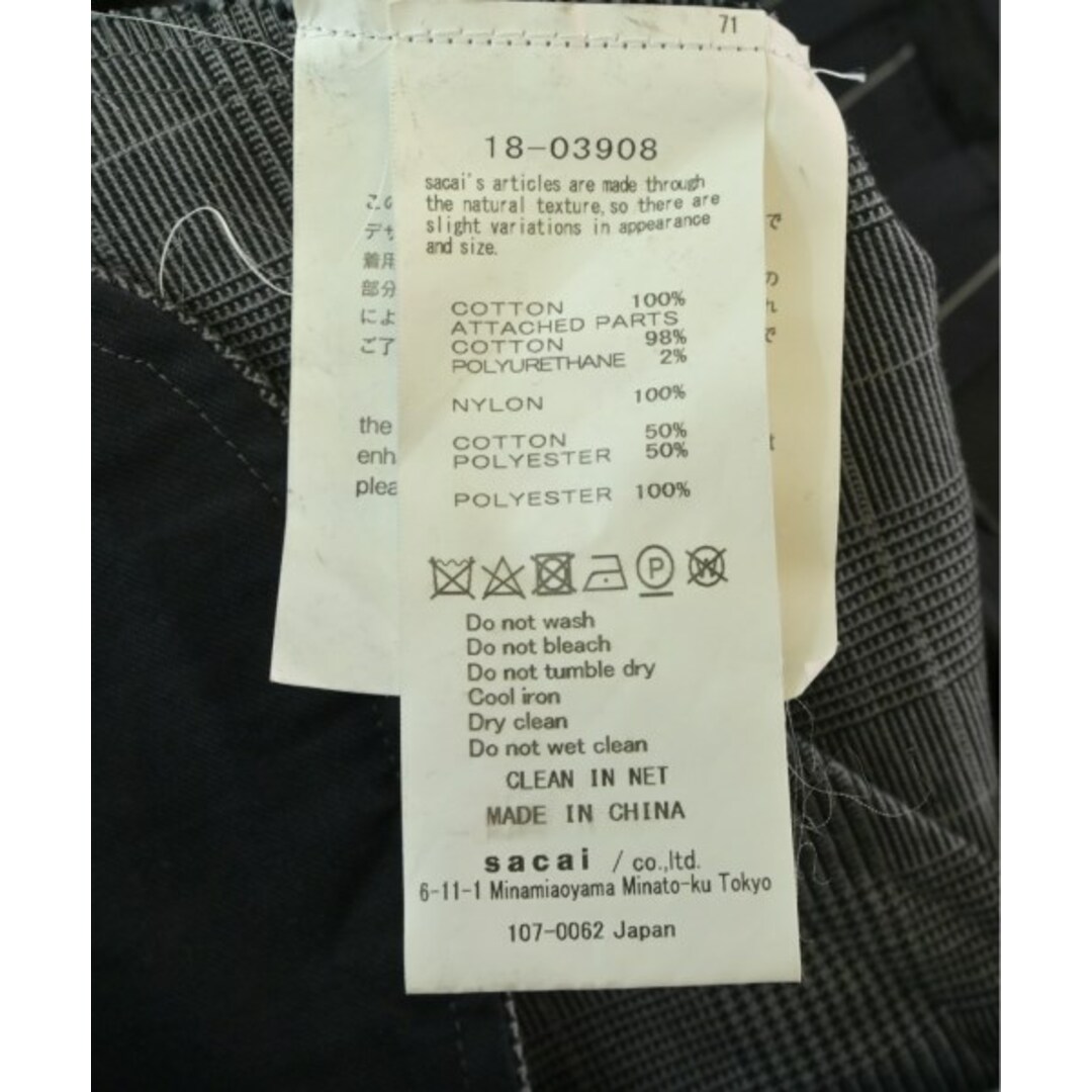 sacai - sacai サカイ ブラウス 1(S位) 紺x黒xグレー(総柄 sacai - sacai サカイ ブラウス 1(S位) 紺x黒xグレー(総柄