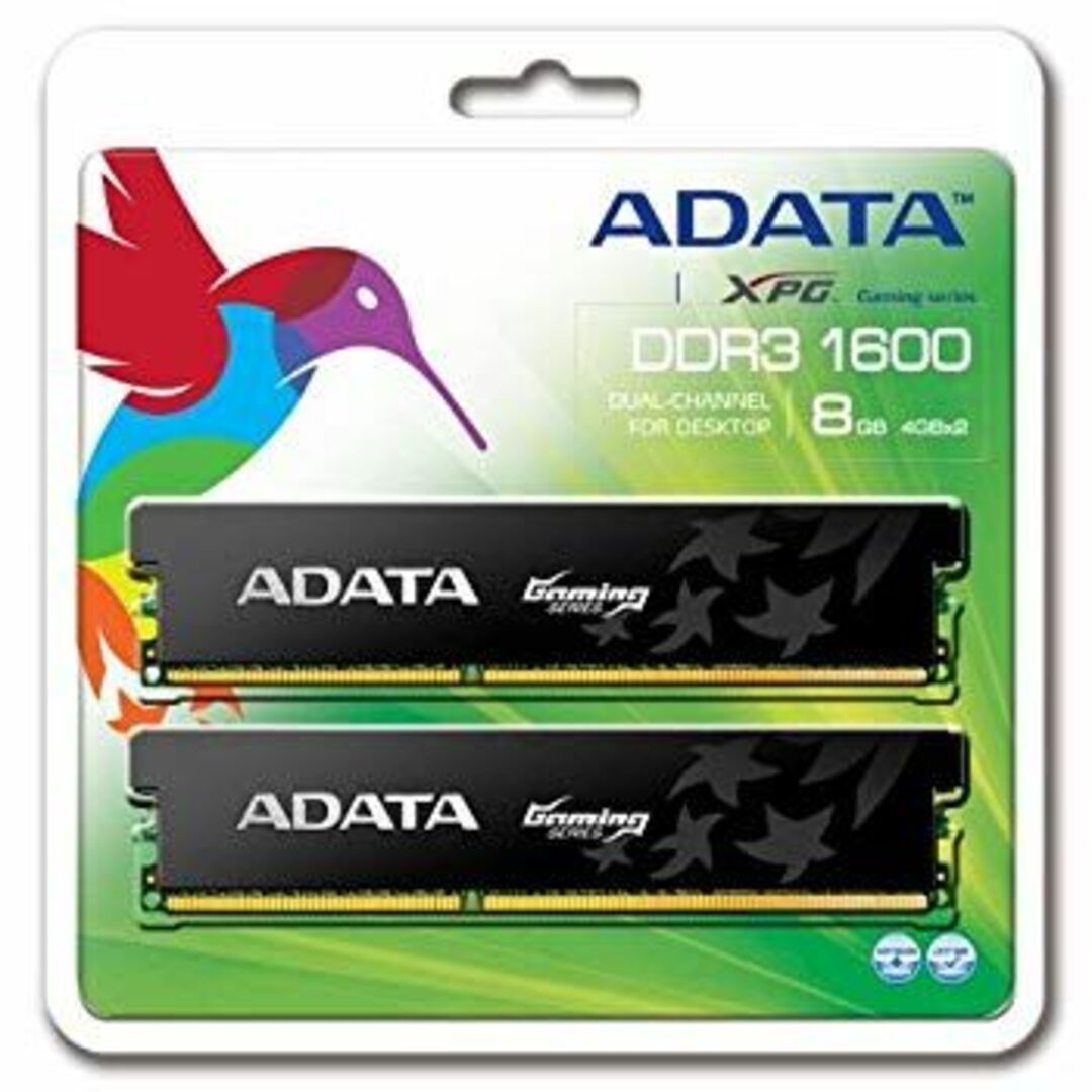 Adata デスクトップ用 DDR3メモリー 8GB (2x4GB) DDR3 1600 PC3 RAM AX3U1600GC4G9-2G wyw801m スマホ/家電/カメラのPC/タブレット(PCパーツ)の商品写真