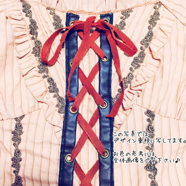 axes femme(アクシーズファム)のアクシーズ★Lolita★リボンブラウス★ストライプ×フリル×レース  レディースのトップス(シャツ/ブラウス(半袖/袖なし))の商品写真