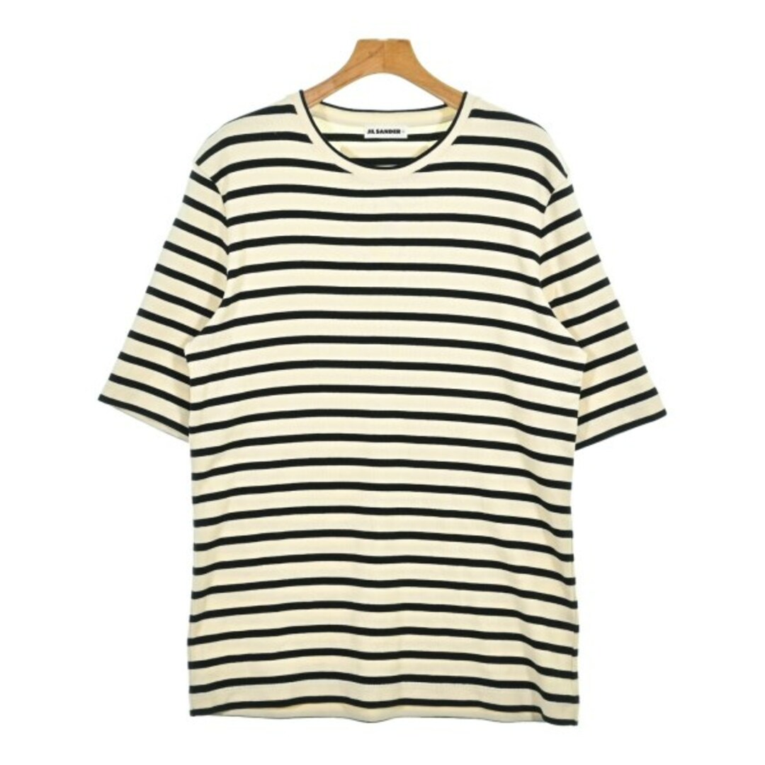 JIL SANDER + Tシャツ・カットソー XL 白x黒(ボーダー) 【古着 JIL SANDER + Tシャツ・カットソー XL 白x黒(ボーダー) 【古着