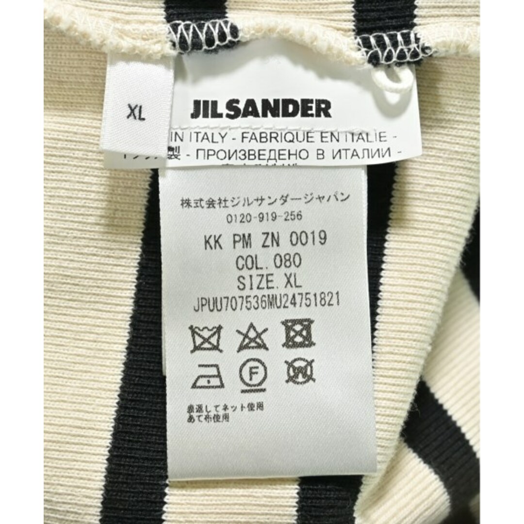 JIL SANDER + Tシャツ・カットソー XL 白x黒(ボーダー) 【古着 JIL SANDER + Tシャツ・カットソー XL 白x黒(ボーダー) 【古着