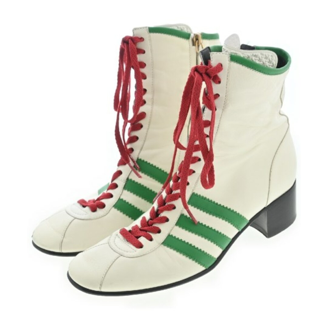 GUCCI - GUCCI グッチ ブーツ UK7(25.5cm位) 白x緑 【古着 GUCCI - GUCCI グッチ ブーツ UK7(25.5cm位) 白x緑 【古着