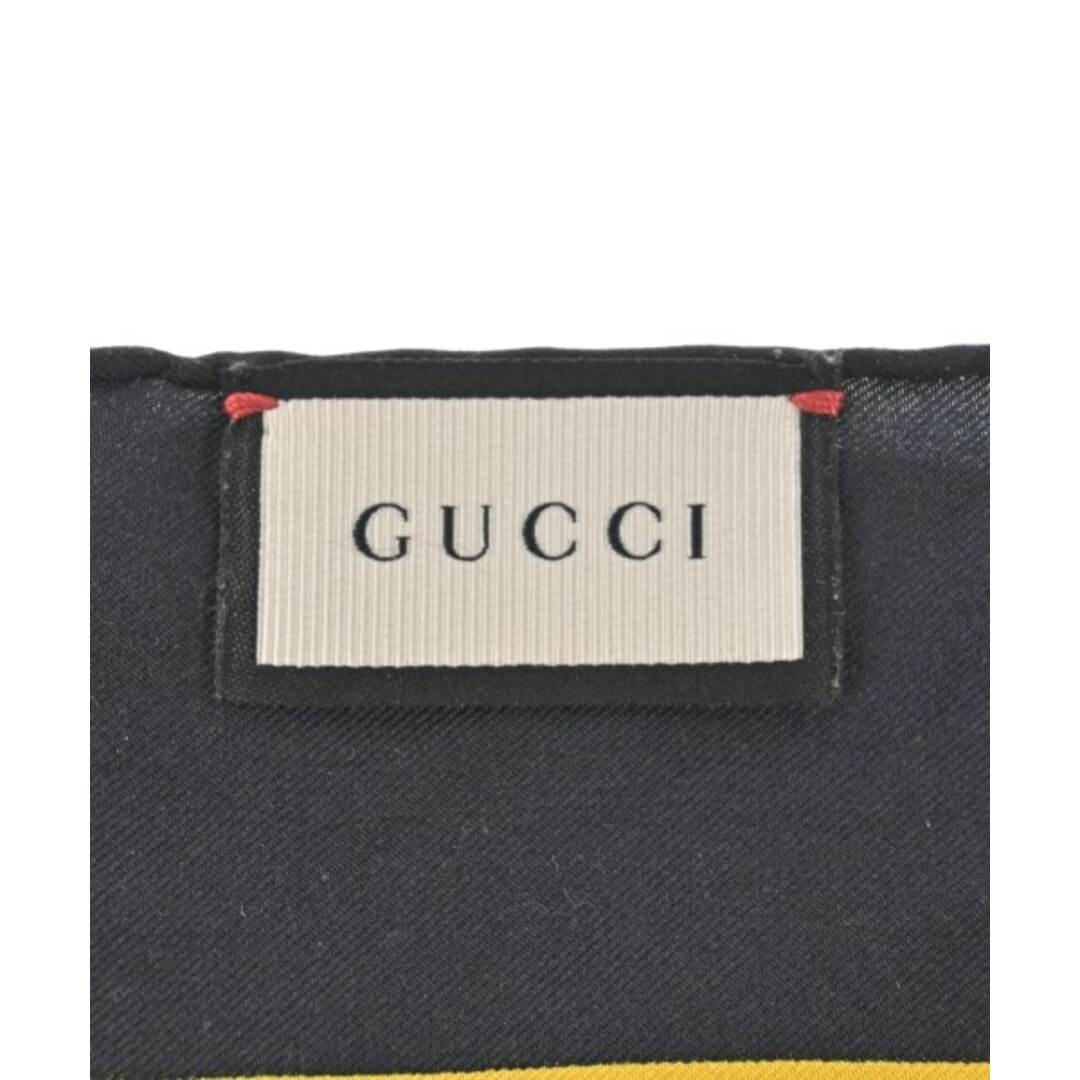 GUCCI - GUCCI グッチ バンダナ・スカーフ - 黄x黒等 【古着 GUCCI - GUCCI グッチ バンダナ・スカーフ - 黄x黒等 【古着