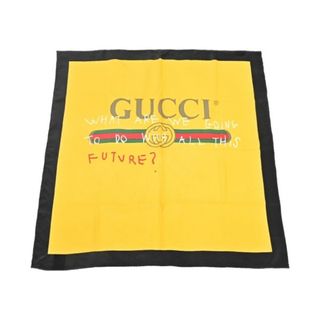 GUCCI - GUCCI グッチ バンダナ・スカーフ - 黄x黒等 【古着 GUCCI - GUCCI グッチ バンダナ・スカーフ - 黄x黒等 【古着