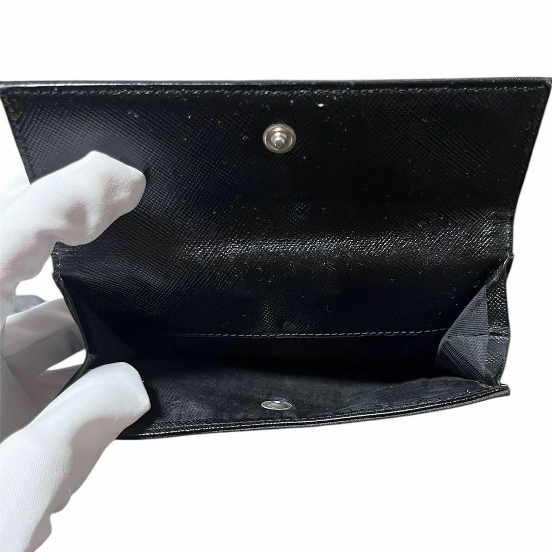 PRADA - プラダ 二つ折り財布 ナイロン サフィアーノレザー 三角 PRADA - プラダ 二つ折り財布 ナイロン サフィアーノレザー 三角