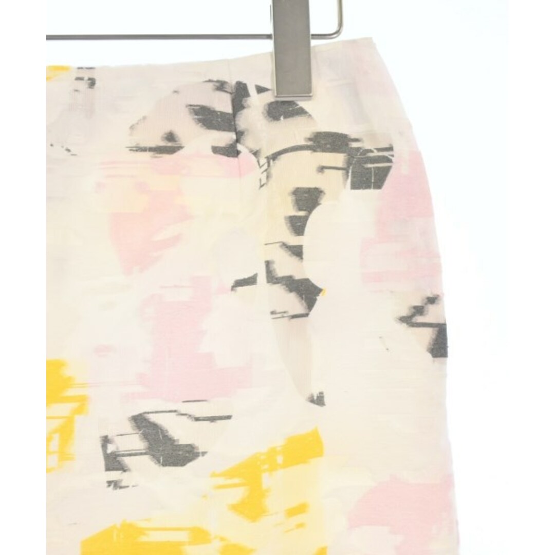 JIL SANDER - JIL SANDER ひざ丈スカート -(M位) 白x黄xピンク等 JIL SANDER - JIL SANDER ひざ丈スカート -(M位) 白x黄xピンク等