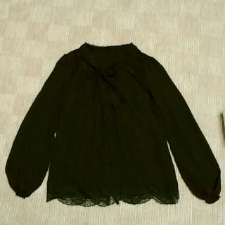 ウィルセレクション(WILLSELECTION)の美品☆ウィルセレクション☆黒レースブラウス☆willselection(シャツ/ブラウス(長袖/七分))