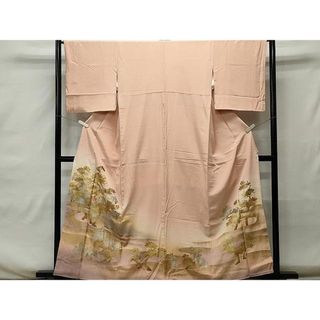 平和屋着物■色留訪問着　流水枝花文　暈し染め　金銀彩　正絹　逸品　CAAP6607yk(着物)