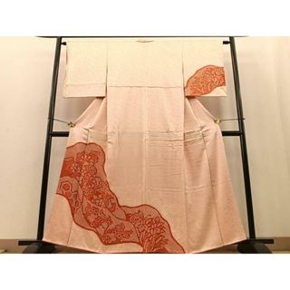 平和屋着物■訪問着　絞り　道長花文　正絹　逸品　BAAR6444gt(着物)