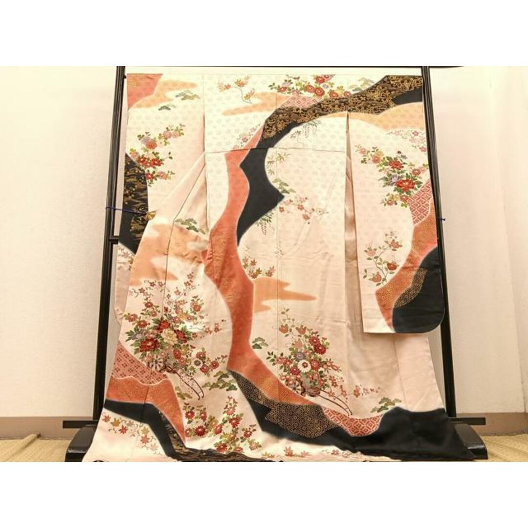 平和屋着物□豪華振袖 駒刺繍 花車文 暈し染め 金彩 正絹 逸品 平和屋着物□豪華振袖 駒刺繍 花車文 暈し染め 金彩 正絹 逸品