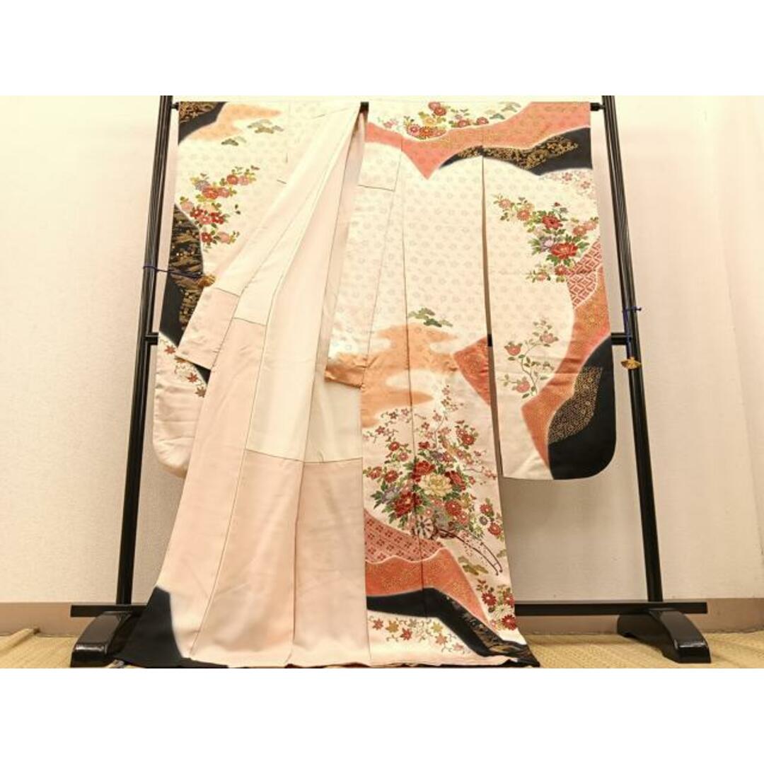 平和屋着物□豪華振袖 駒刺繍 花車文 暈し染め 金彩 正絹 逸品 平和屋着物□豪華振袖 駒刺繍 花車文 暈し染め 金彩 正絹 逸品