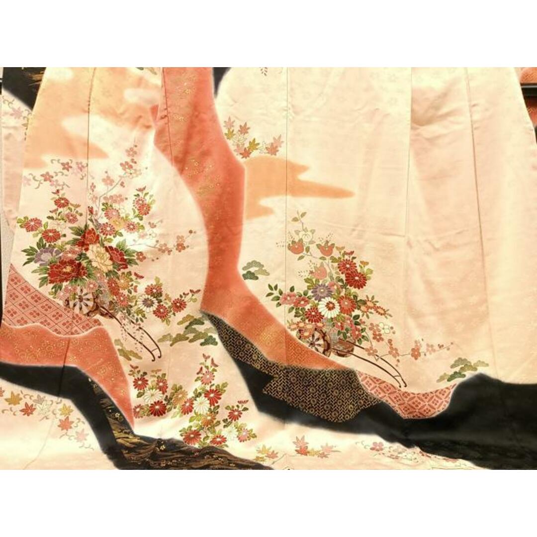 平和屋着物□豪華振袖 駒刺繍 花車文 暈し染め 金彩 正絹 逸品 平和屋着物□豪華振袖 駒刺繍 花車文 暈し染め 金彩 正絹 逸品