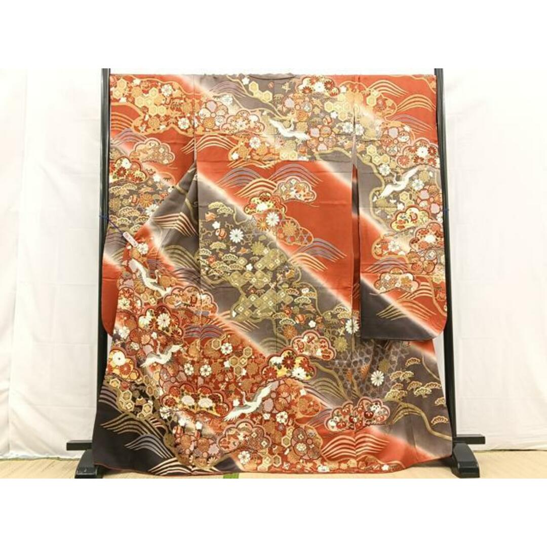 平和屋着物□豪華振袖 駒刺繍 鶴 宝尽くし 暈し染め 金彩 正絹 平和屋着物□豪華振袖 駒刺繍 鶴 宝尽くし 暈し染め 金彩 正絹