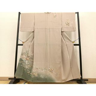 平和屋着物■訪問着　流水風景花文　暈し染め　金銀彩　正絹　逸品　BAAR4566ct(着物)