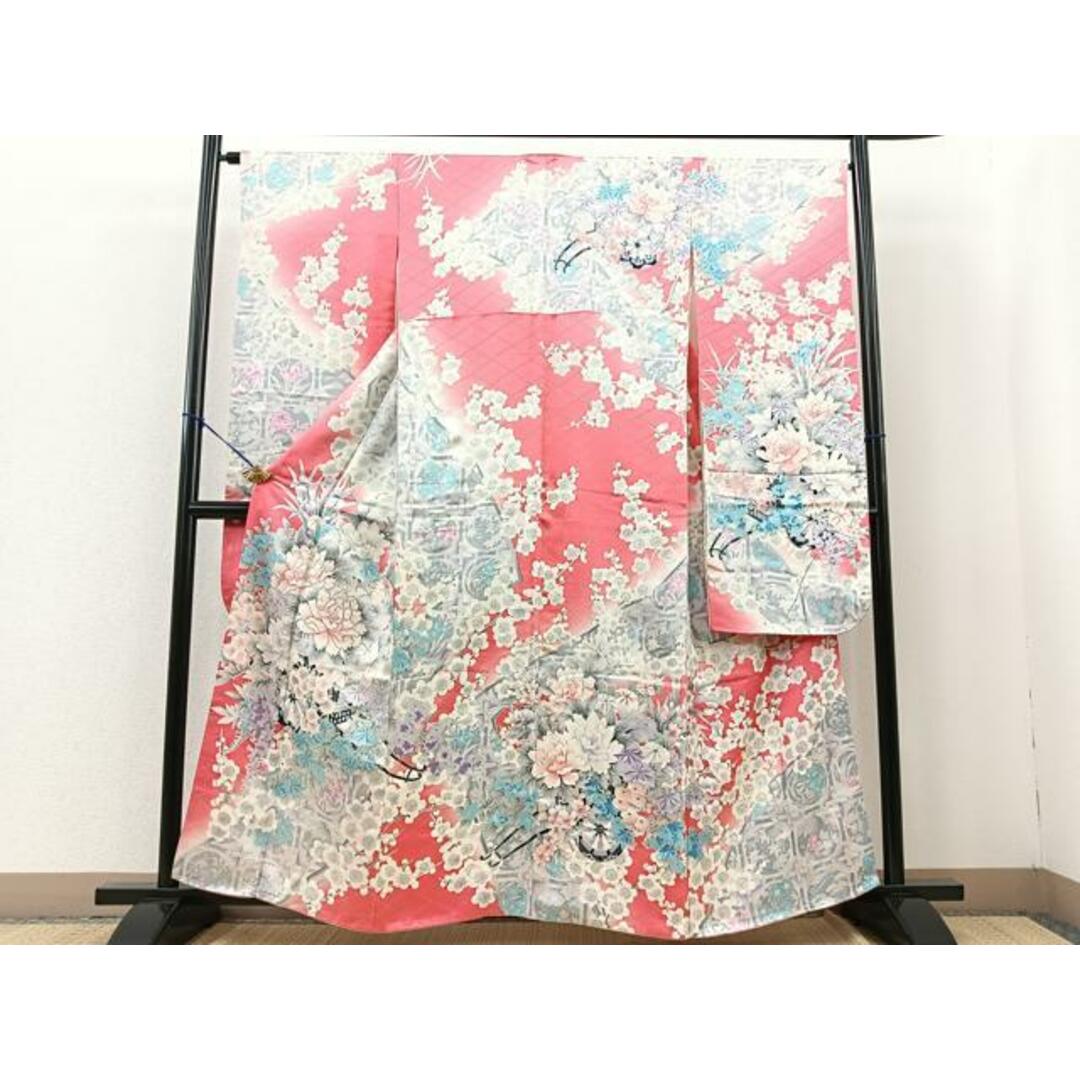 平和屋着物□豪華振袖 駒刺繍 花車文 暈し染め 銀彩 正絹 逸品 平和屋着物□豪華振袖 駒刺繍 花車文 暈し染め 銀彩 正絹 逸品