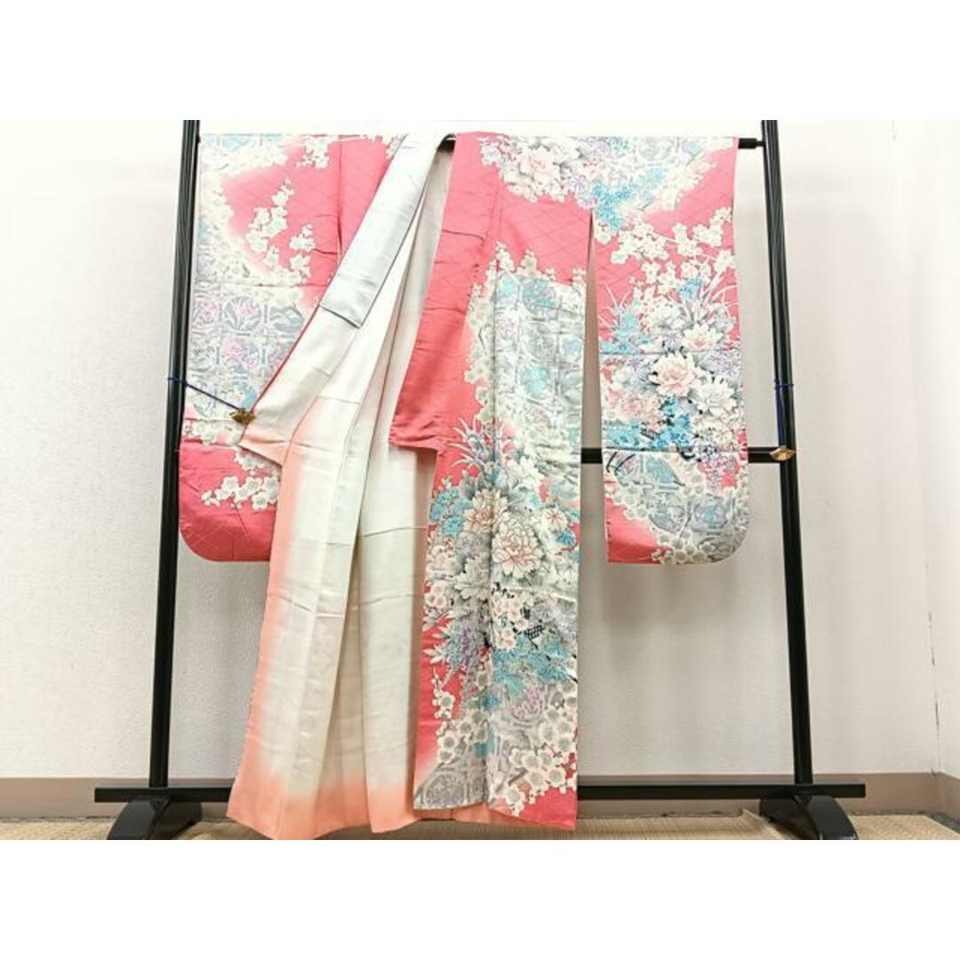 平和屋着物□豪華振袖 駒刺繍 花車文 暈し染め 銀彩 正絹 逸品 平和屋着物□豪華振袖 駒刺繍 花車文 暈し染め 銀彩 正絹 逸品