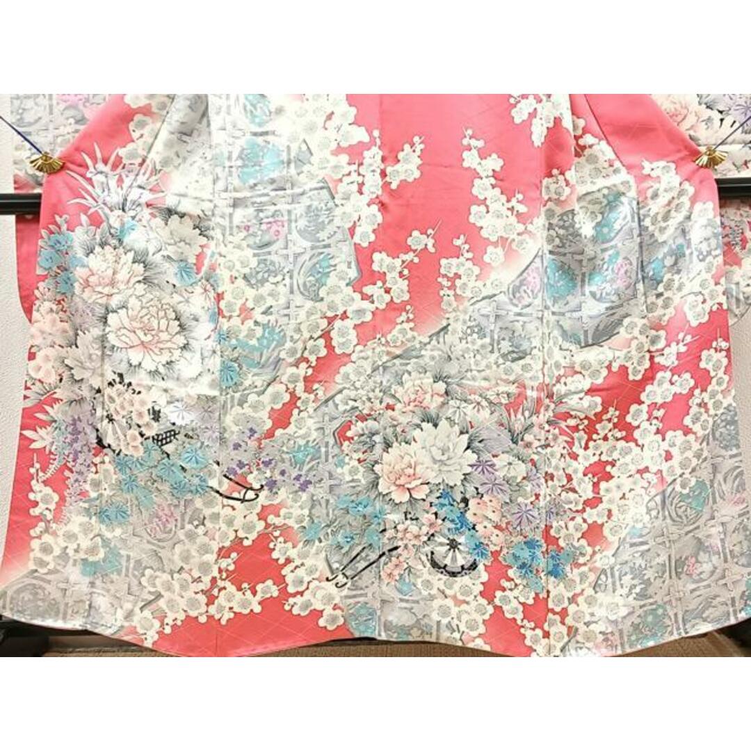 平和屋着物□豪華振袖 駒刺繍 花車文 暈し染め 銀彩 正絹 逸品 平和屋着物□豪華振袖 駒刺繍 花車文 暈し染め 銀彩 正絹 逸品
