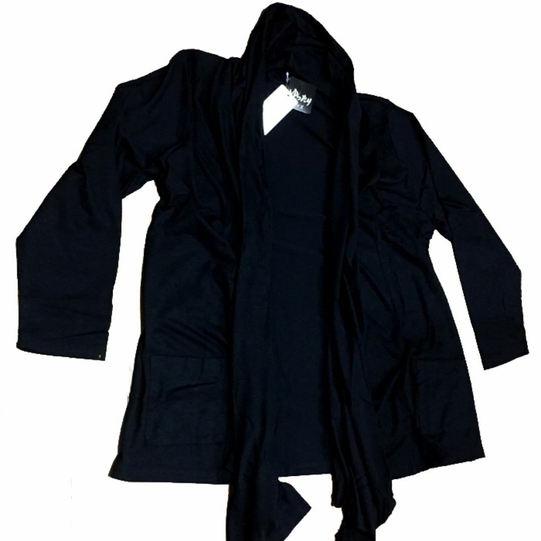 値下 大きいサイズ３L（2XL)BK　ロングカーディ ストレッチ 長袖　新品 レディースのトップス(カーディガン)の商品写真