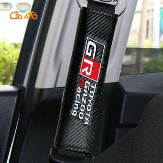 トヨタ(トヨタ)のGRトヨタGAZOO Racing カーボン シートベルトパッド カバー 刺繍c(車内アクセサリ)