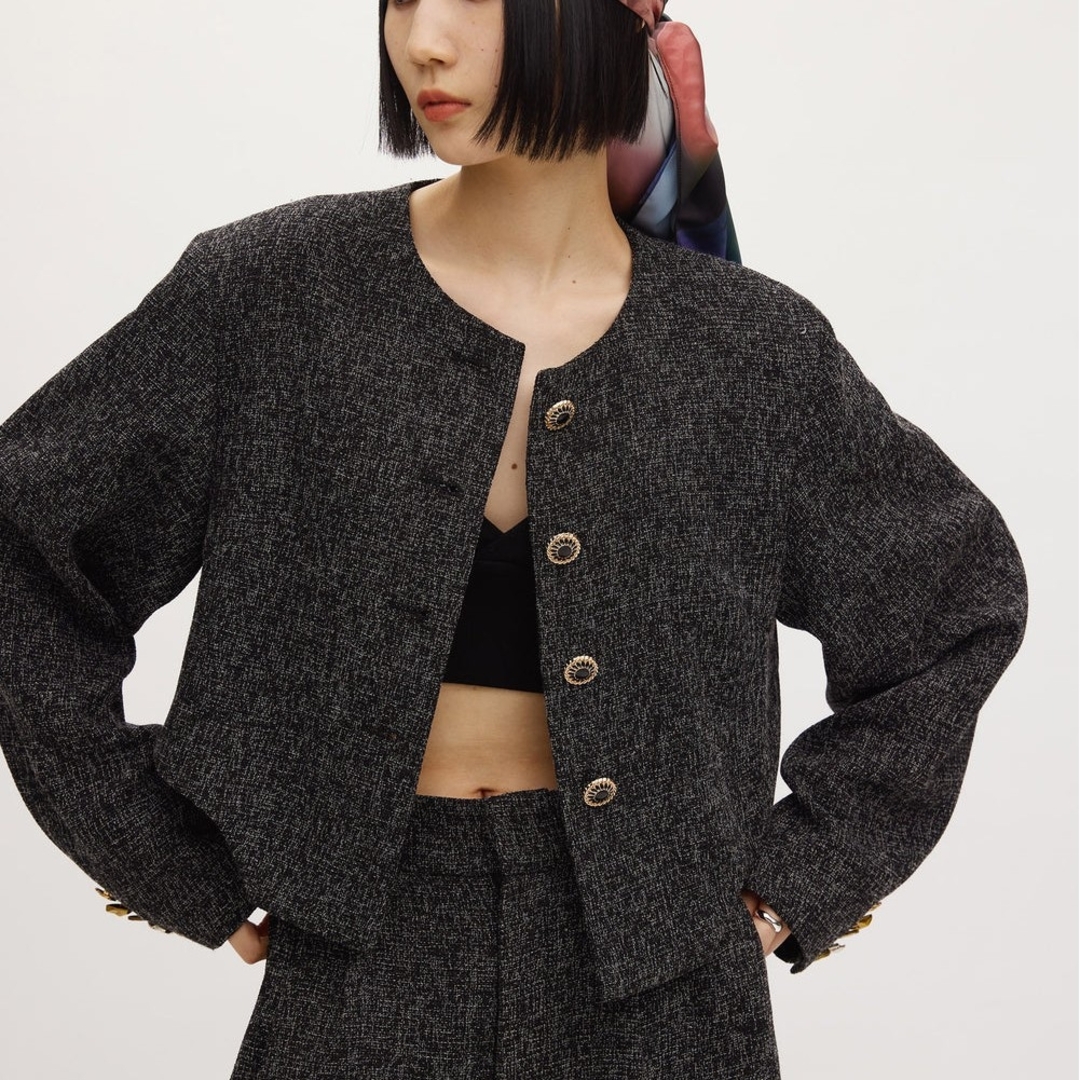 Ameri VINTAGE - Ameri❤️DEFORMATION SUMMER TWEED JACKETの Ameri VINTAGE - Ameri❤️DEFORMATION SUMMER TWEED JACKETの