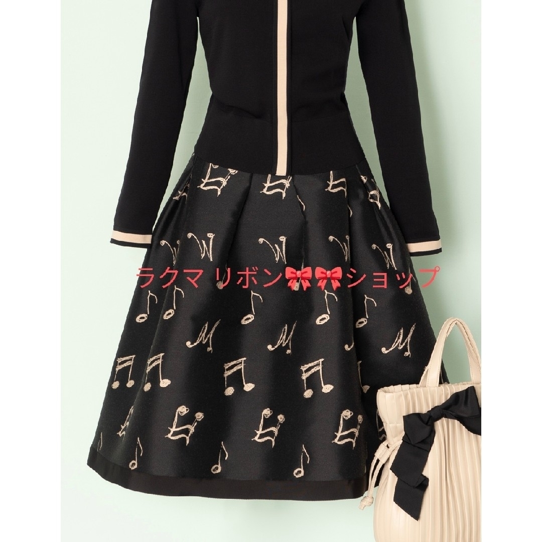 M'S GRACY - エムズグレイシー 音符柄 ジャガード ワンピース 38 M'S GRACY - エムズグレイシー 音符柄 ジャガード ワンピース 38