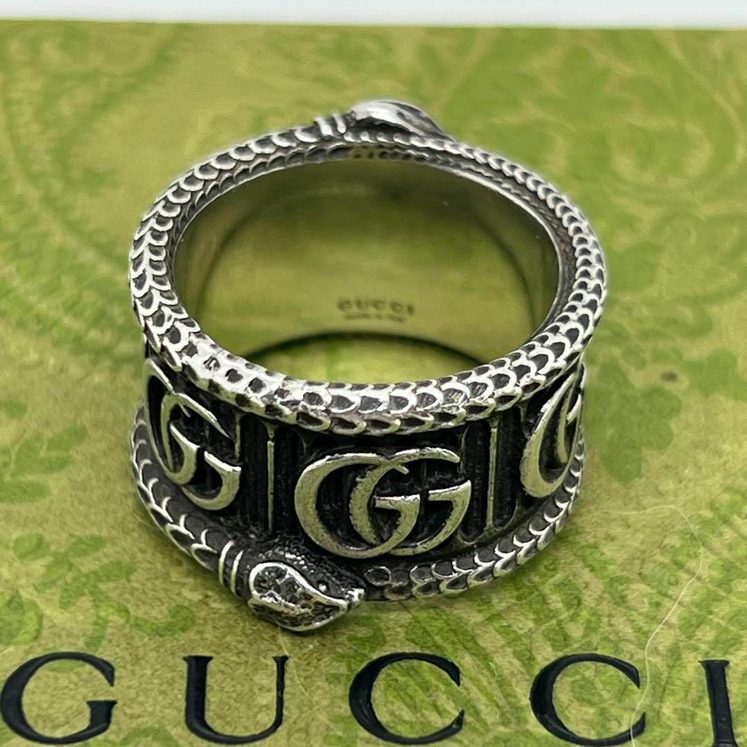 GUCCI - GUCCI 蛇 スネーク ダブルG 17号 リング 指輪 044516の GUCCI - GUCCI 蛇 スネーク ダブルG 17号 リング 指輪 044516の