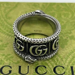 GUCCI - GUCCI 蛇 スネーク ダブルG 17号 リング 指輪 044516の GUCCI - GUCCI 蛇 スネーク ダブルG 17号 リング 指輪 044516の