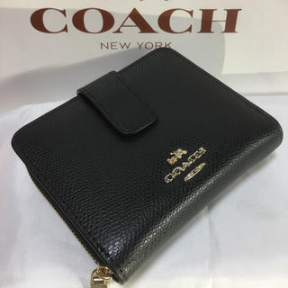 コーチ(COACH)の新品コーチアウトレット正規品二つ折り財布アラウンドジップ ブラック(財布)