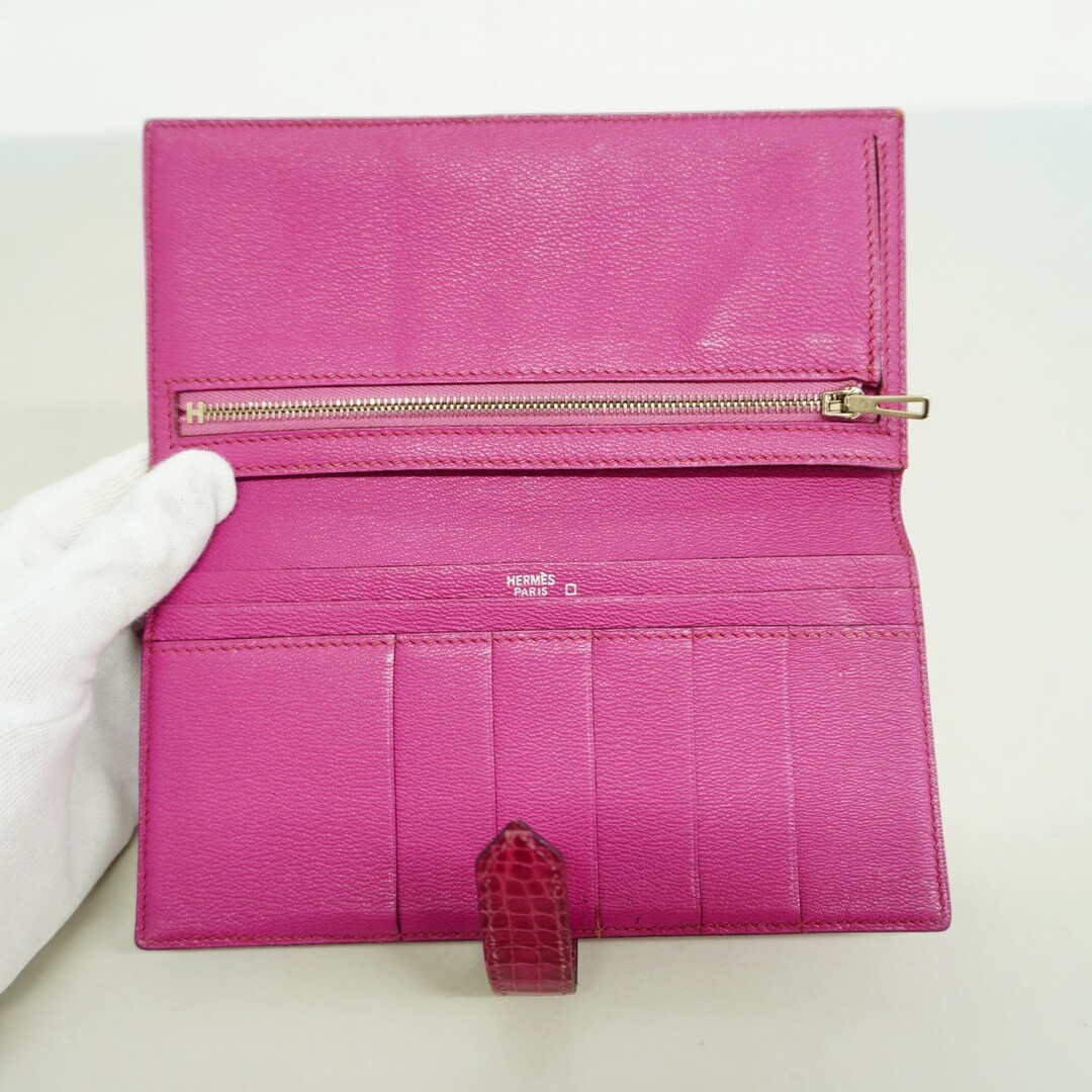 HERMES - 【5db3163】エルメス 長財布 ベアン アリゲーター HERMES - 【5db3163】エルメス 長財布 ベアン アリゲーター