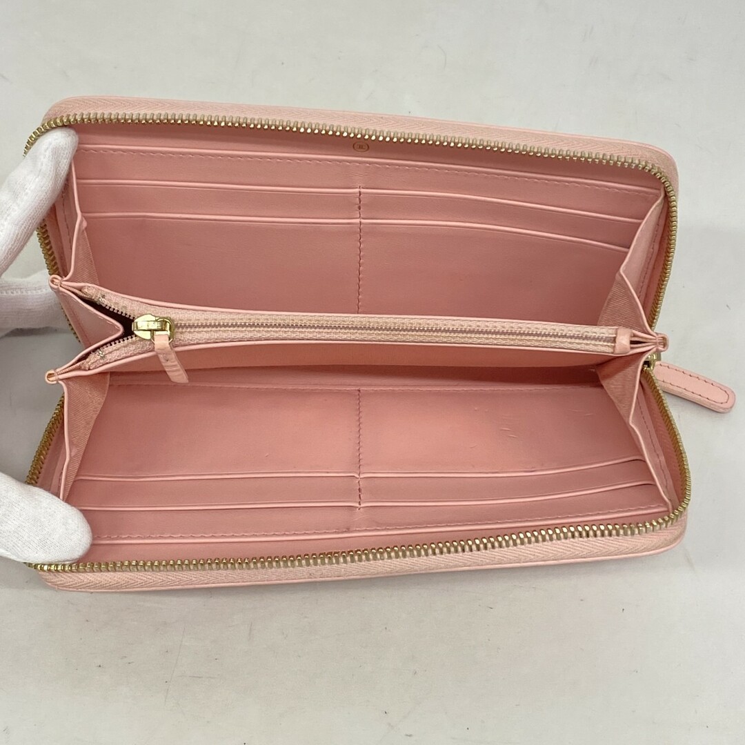 CHANEL - 【5db3223】シャネル 長財布 カメリア ラムスキン CHANEL - 【5db3223】シャネル 長財布 カメリア ラムスキン