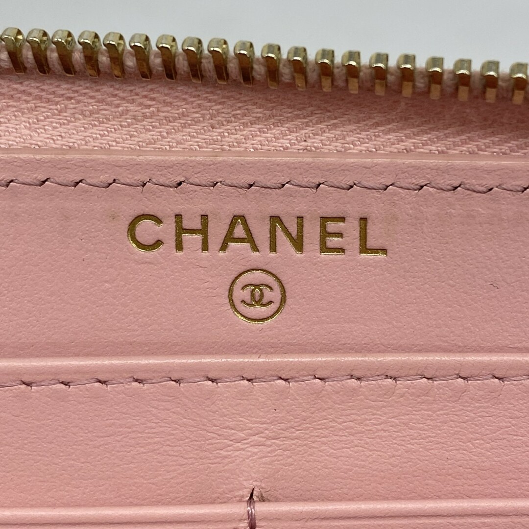 CHANEL - 【5db3223】シャネル 長財布 カメリア ラムスキン CHANEL - 【5db3223】シャネル 長財布 カメリア ラムスキン