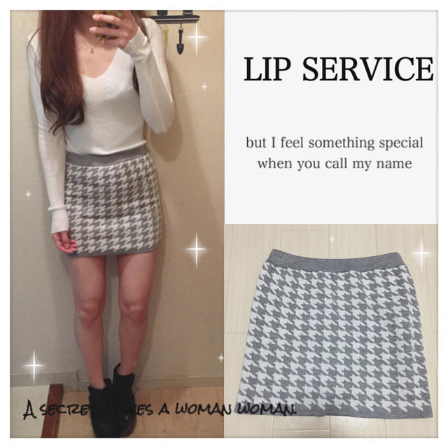 LIP SERVICE(リップサービス)のLIP SERVICE 千鳥柄タイトスカート レディースのスカート(ミニスカート)の商品写真