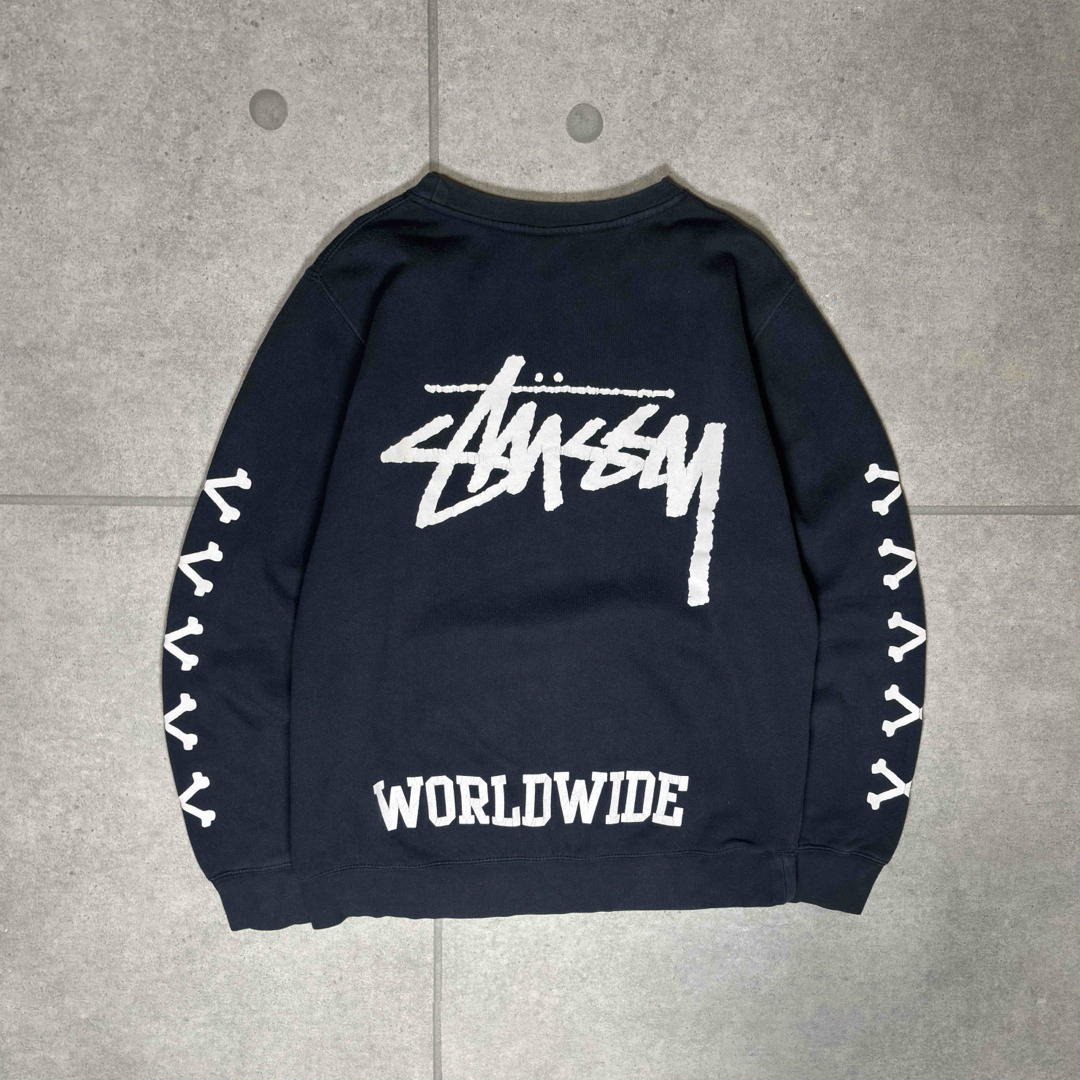 STUSSY - OLD STUSSY スウェット 骨 スカル ドクロ 全面プリント STUSSY - OLD STUSSY スウェット 骨 スカル ドクロ 全面プリント