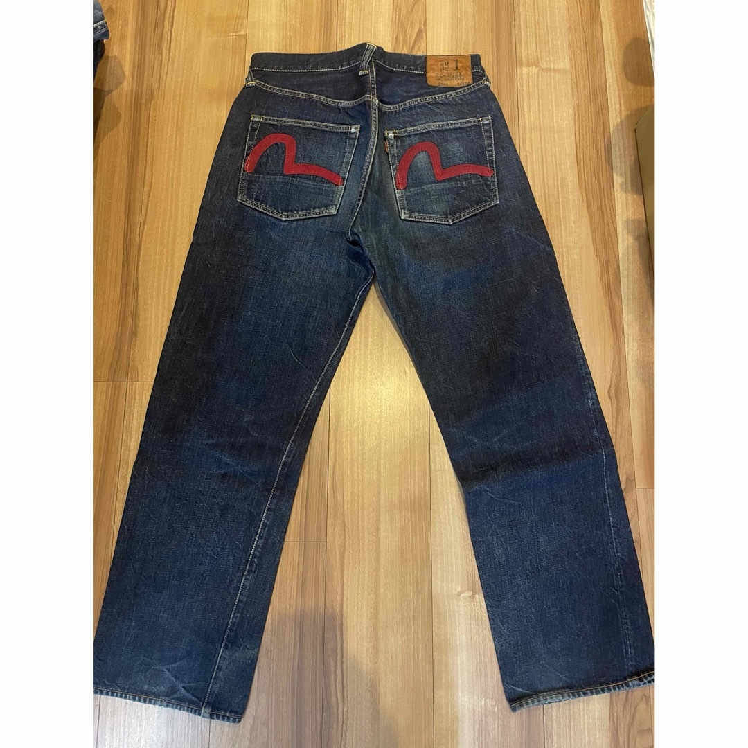 EVISU - サイズ34 赤刺繍 NO1スペシャル 銀耳 2001 エヴィス EVISU - サイズ34 赤刺繍 NO1スペシャル 銀耳 2001 エヴィス
