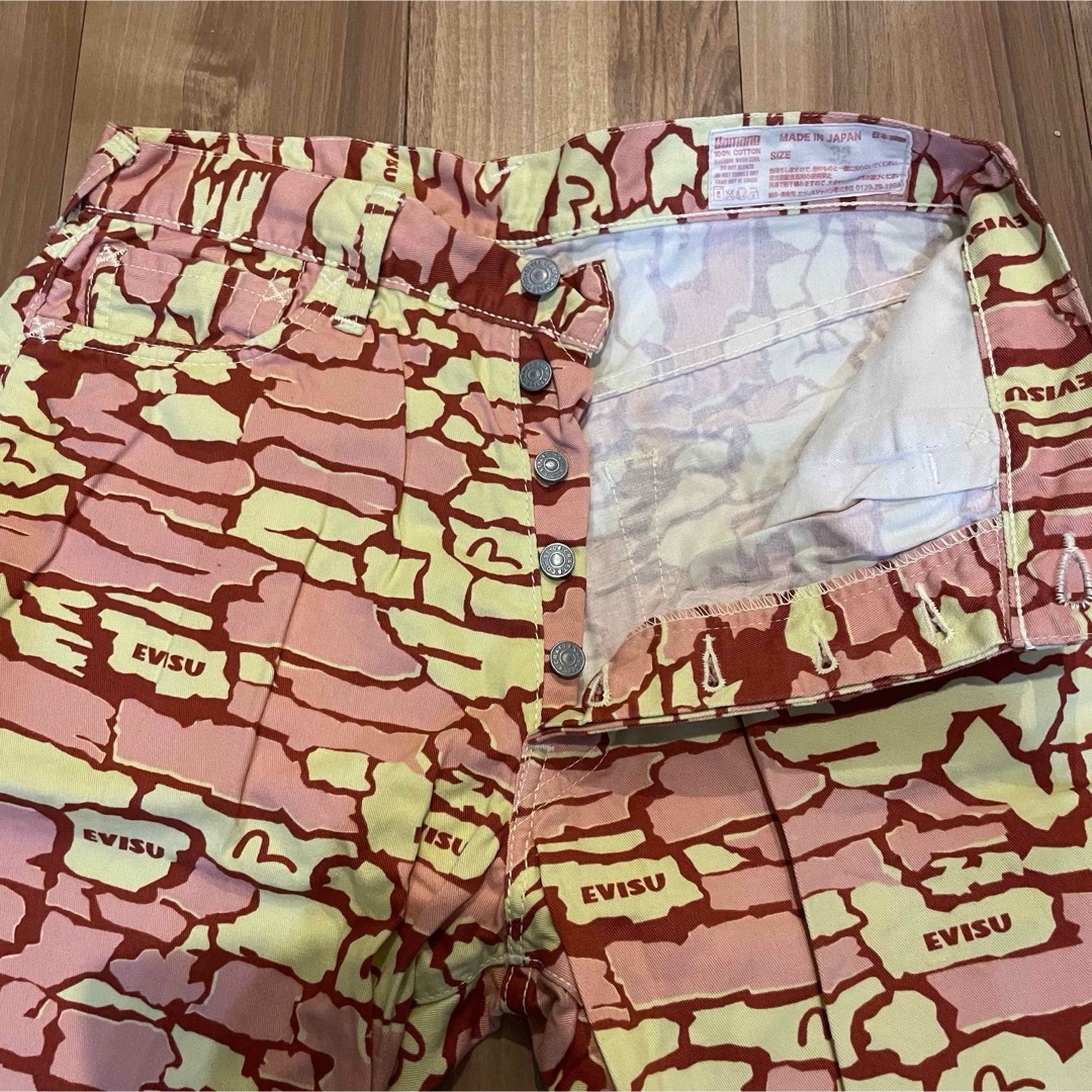 EVISU - サイズ32 水色カモメ 石垣迷彩 2001 ピンク 希少 EVISU - サイズ32 水色カモメ 石垣迷彩 2001 ピンク 希少