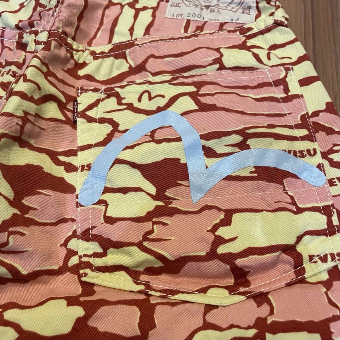 EVISU - サイズ32 水色カモメ 石垣迷彩 2001 ピンク 希少 EVISU - サイズ32 水色カモメ 石垣迷彩 2001 ピンク 希少