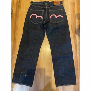EVISU - サイズ32 ピンクカモメ 濃紺 虎耳 2001 エヴィス エビス EVISU - サイズ32 ピンクカモメ 濃紺 虎耳 2001 エヴィス エビス