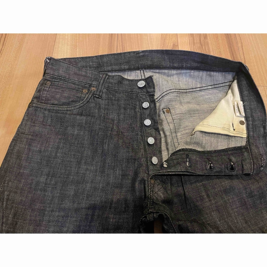 EVISU - サイズ33 水色カモメ ブラックデニム エヴィス エビスの EVISU - サイズ33 水色カモメ ブラックデニム エヴィス エビスの