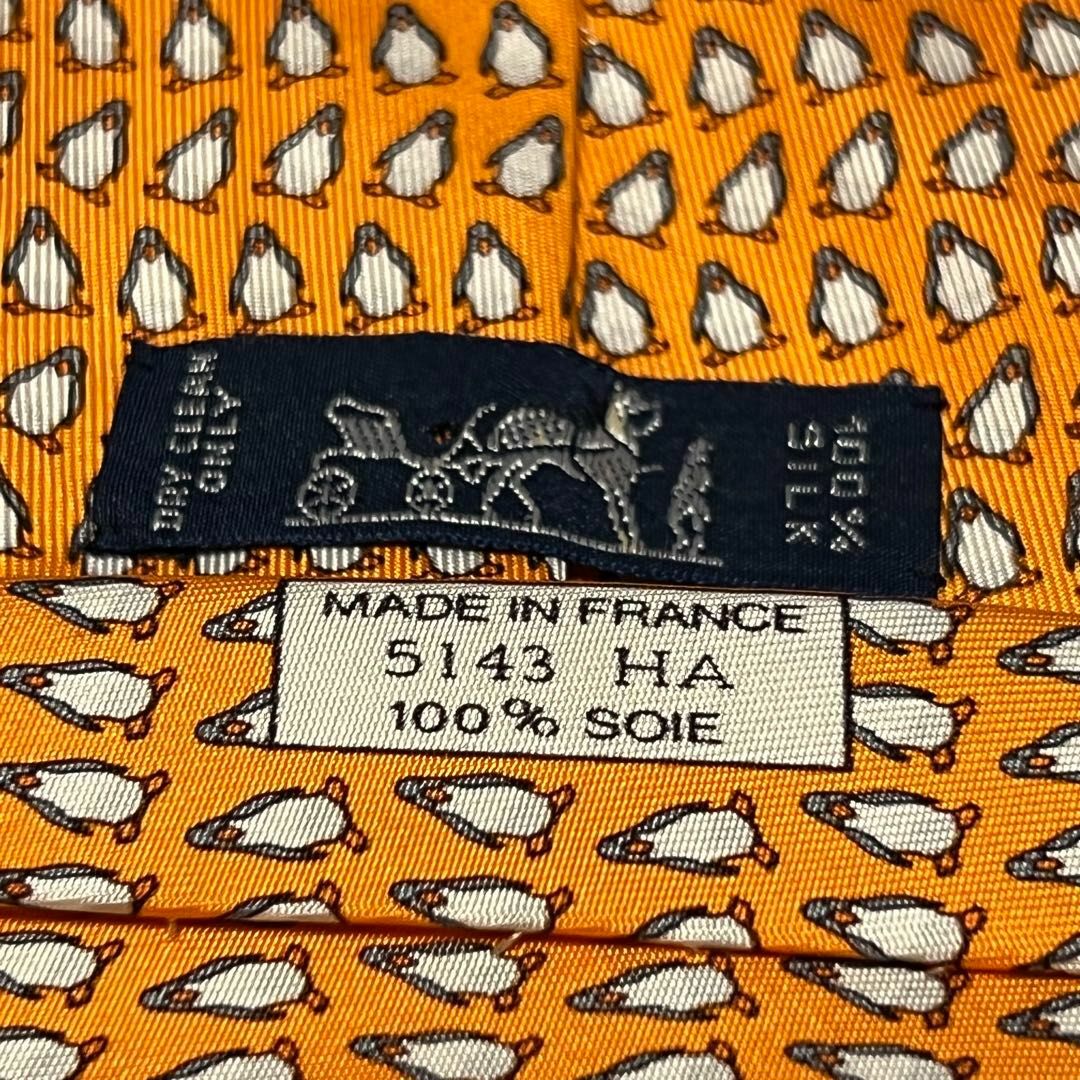 HERMES - HERMES ペンギン柄 オレンジ ネクタイ 044444の通販 by HERMES - HERMES ペンギン柄 オレンジ ネクタイ 044444の通販 by
