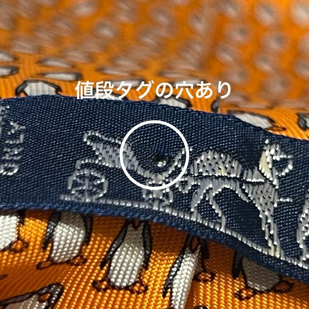 HERMES - HERMES ペンギン柄 オレンジ ネクタイ 044444の通販 by HERMES - HERMES ペンギン柄 オレンジ ネクタイ 044444の通販 by