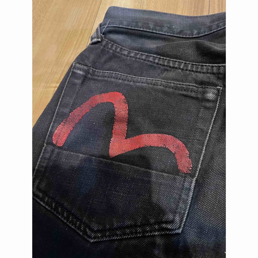 EVISU - サイズ34 赤カモメ ブラックデニム 2005 赤耳 エヴィス EVISU - サイズ34 赤カモメ ブラックデニム 2005 赤耳 エヴィス