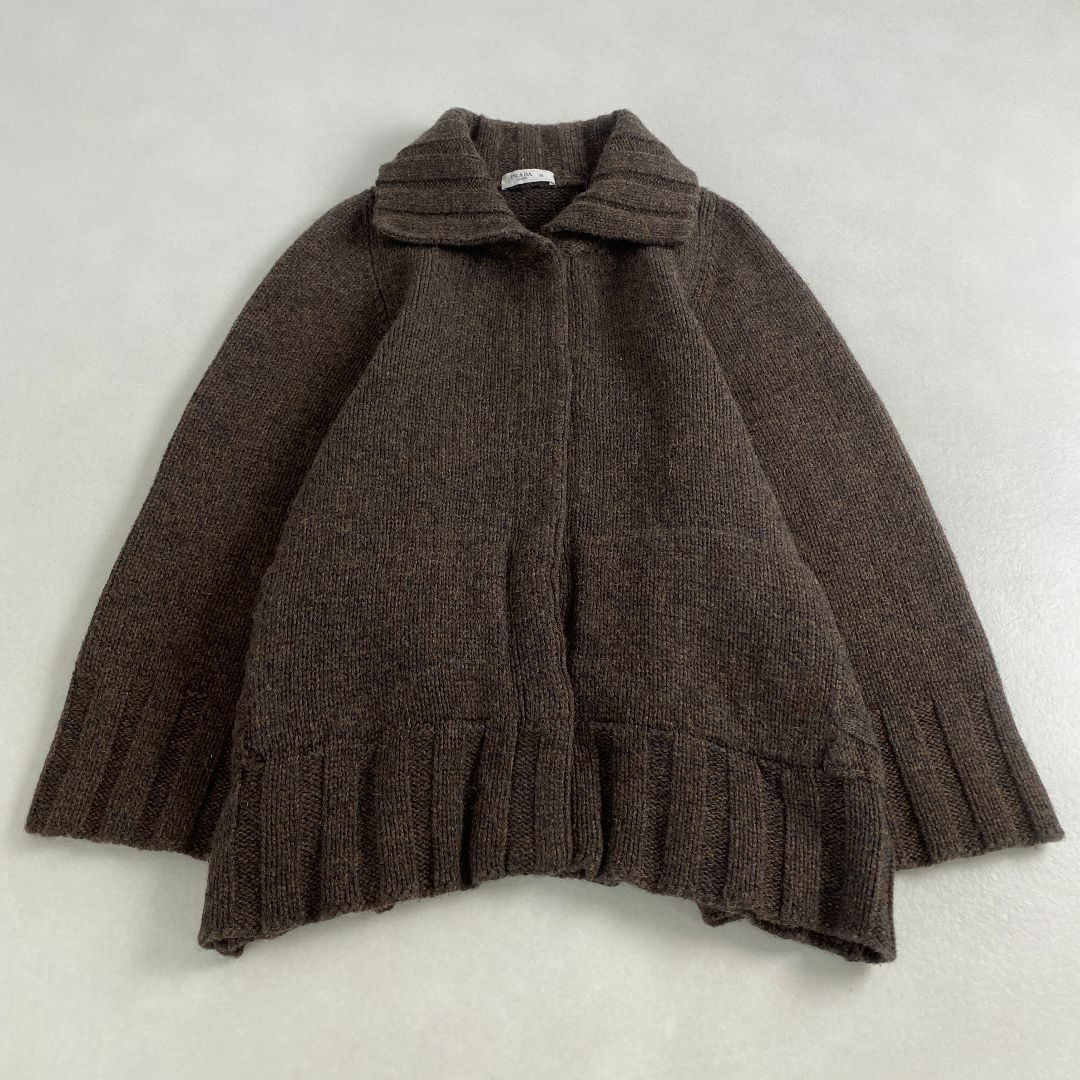 PRADA - 美品　プラダ　カーディガン　PRADA　ニットジャケット　キャメル100%　高級