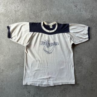 ベルバシーン(VELVA SHEEN)の80s ベルバシーン フットボールtシャツ USA製 ホワイト×ネイビー L(Tシャツ/カットソー(半袖/袖なし))