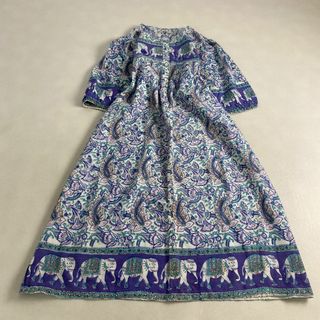 VINTAGE - ヴィンテージ ワンピース レトロ 紫 昭和 ボタニカル VINTAGE - ヴィンテージ ワンピース レトロ 紫 昭和 ボタニカル