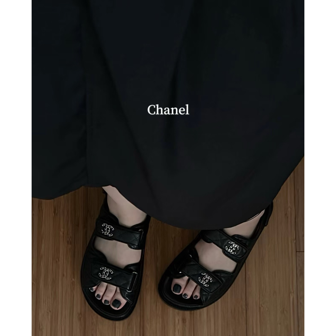 CHANEL - 新品未使用 シャネル フッドベットサンダル キャビア CHANEL - 新品未使用 シャネル フッドベットサンダル キャビア
